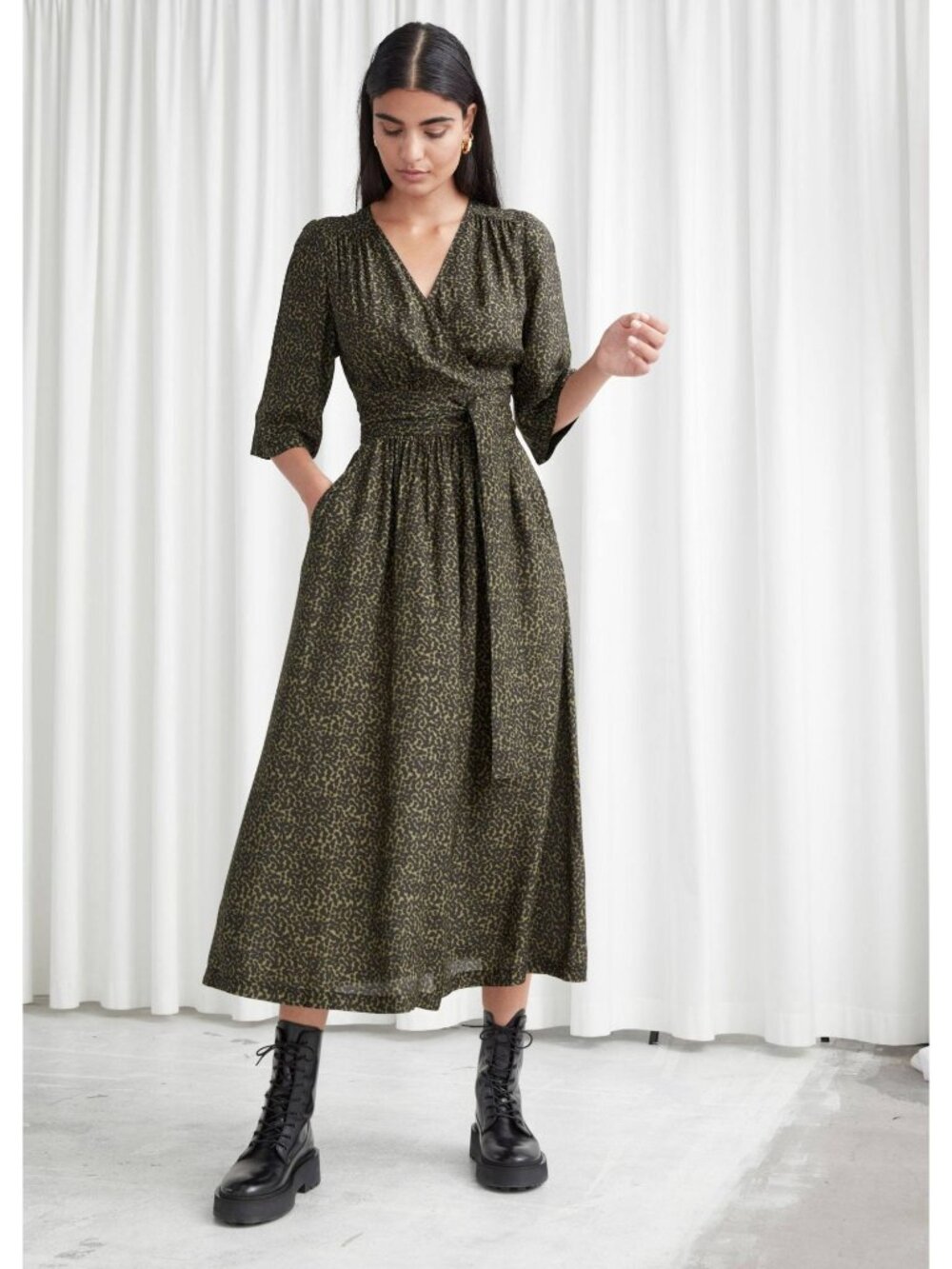 & Other Stories Silk Blended Wrap Maxi Dress 2